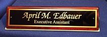 Rosewood Finished Desk Name Plate