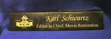 Black Marble Desk Name Plate with Business Card Holder