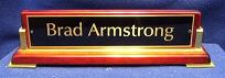 Rosewood Piano Finish Name Plate with Gold Accents