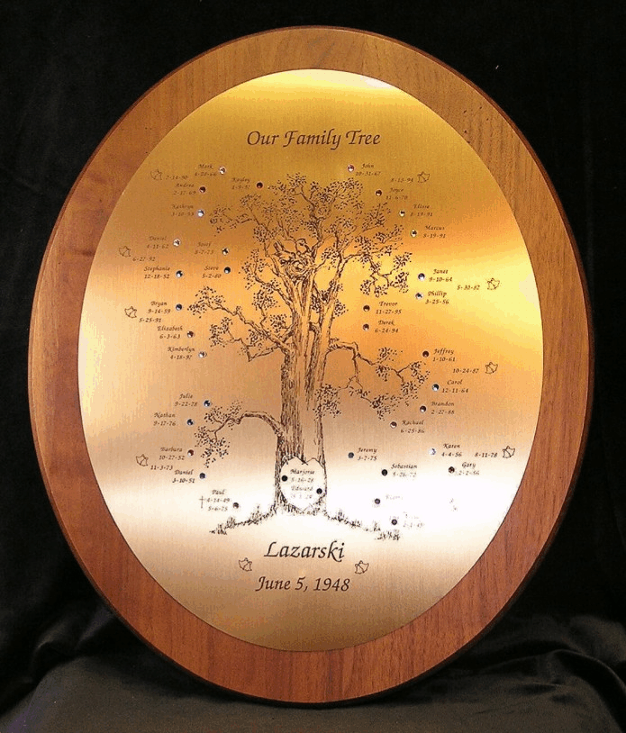 Family Tree Walnut Brass