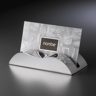Nambe Wave Business Card Holder with engraved name